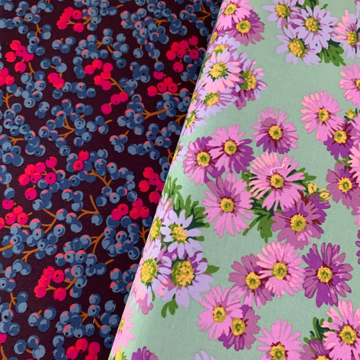 Golden Harvest - Berries in Plum - Free Spirit Fabrics