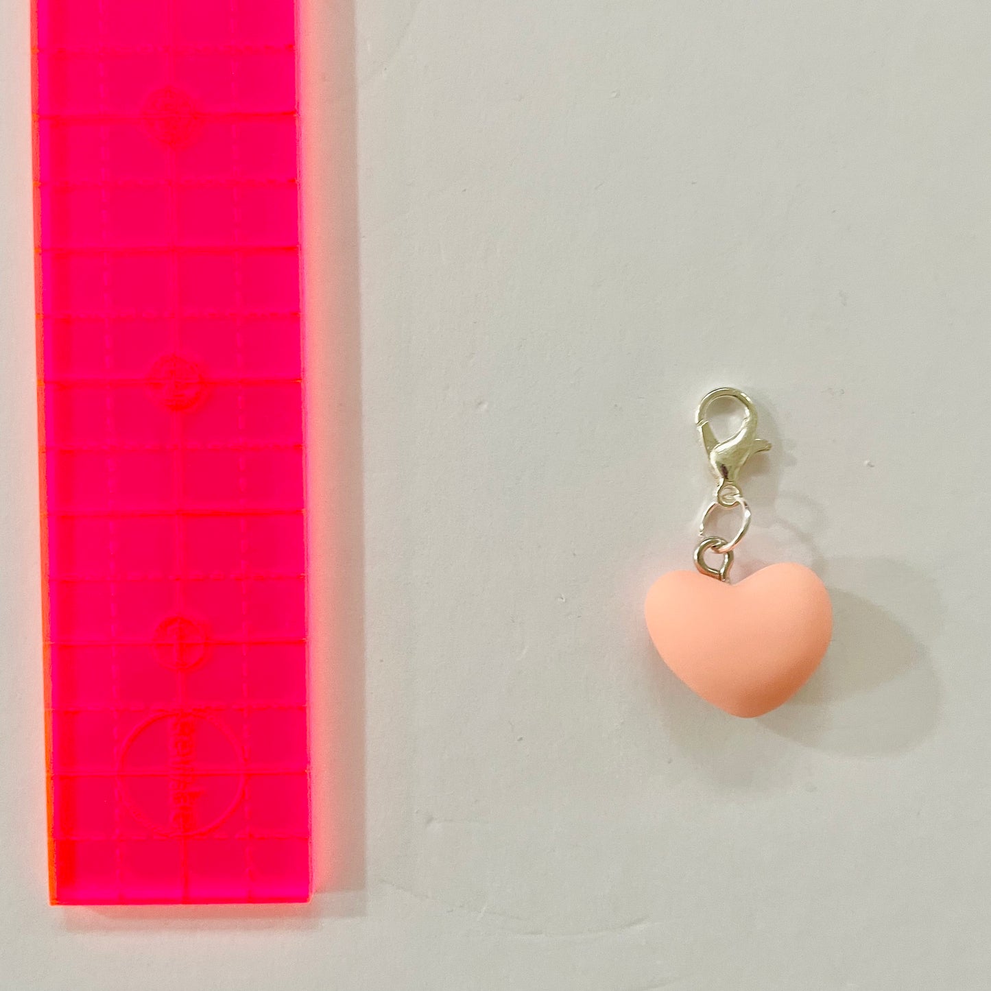 Apricot Heart Zipper Charm
