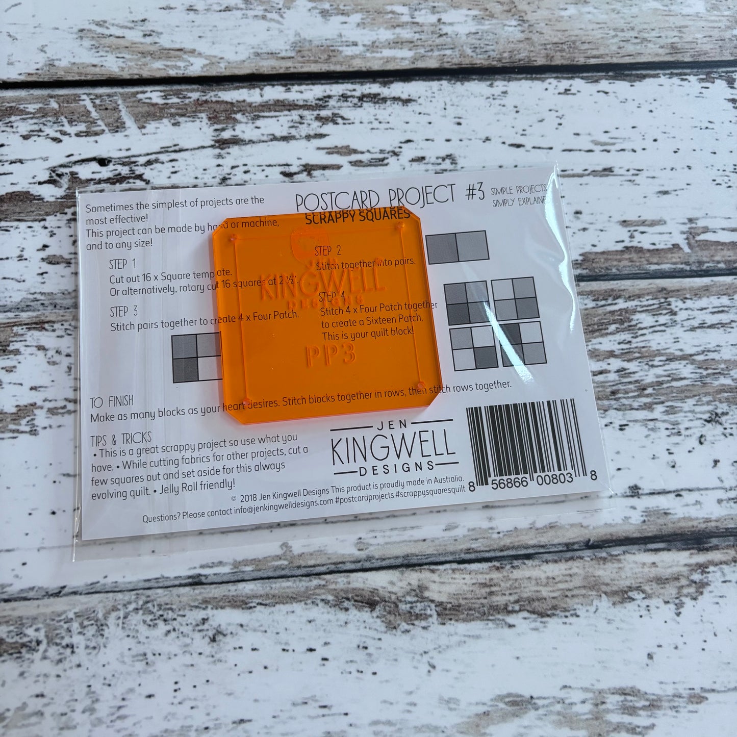 Jen Kingwell Postcard Project #3 - Scrappy Squares