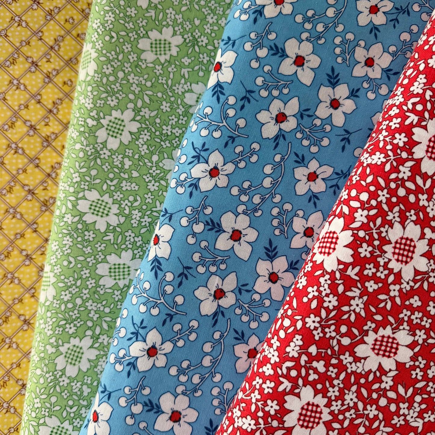 Gingham Flower in Green by Whistler Studios for Windham Fabrics