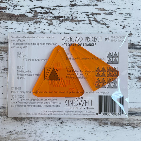 Jen Kingwell Postcard Project #4 - Not Quite 60 Degree Triangle