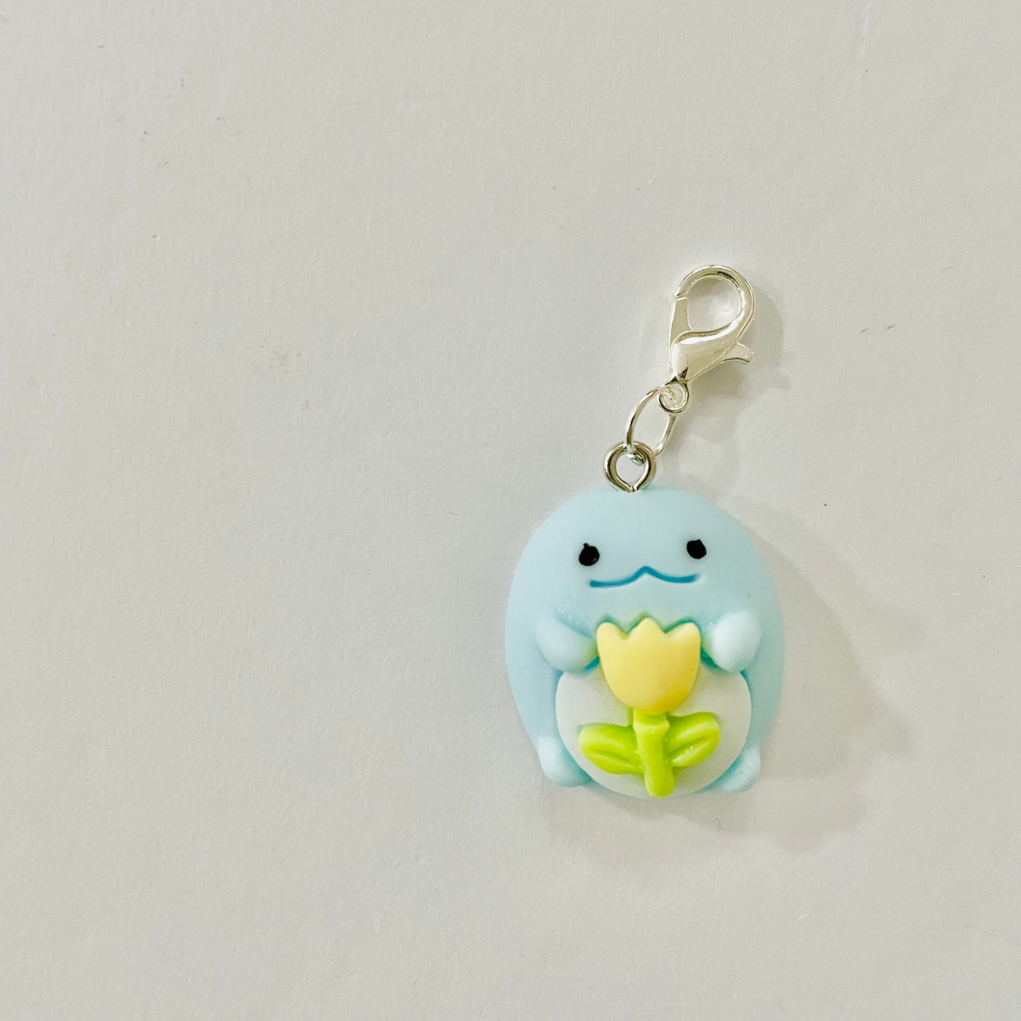 Blue with Flower Zipper Charm