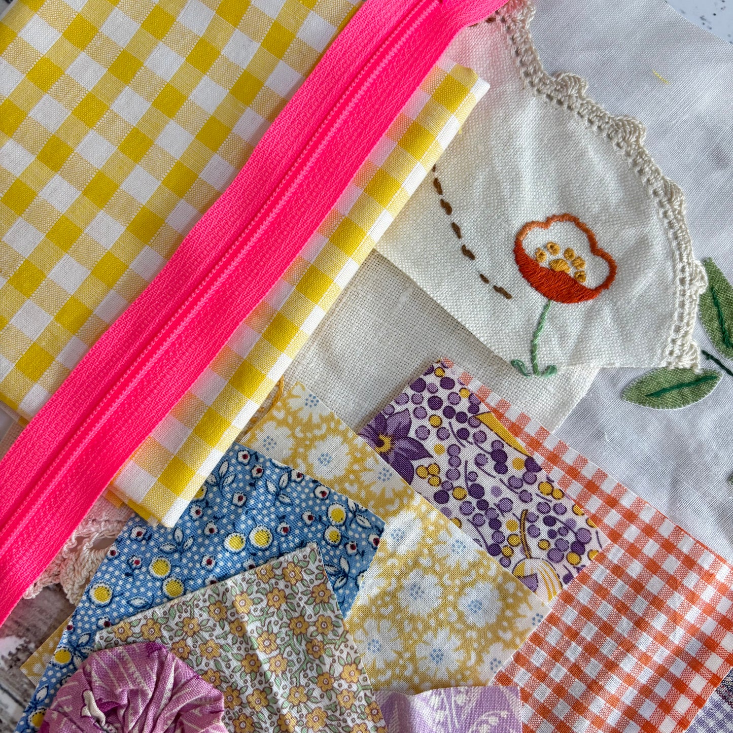 Vintage Pack for scrappy zipper pouches.