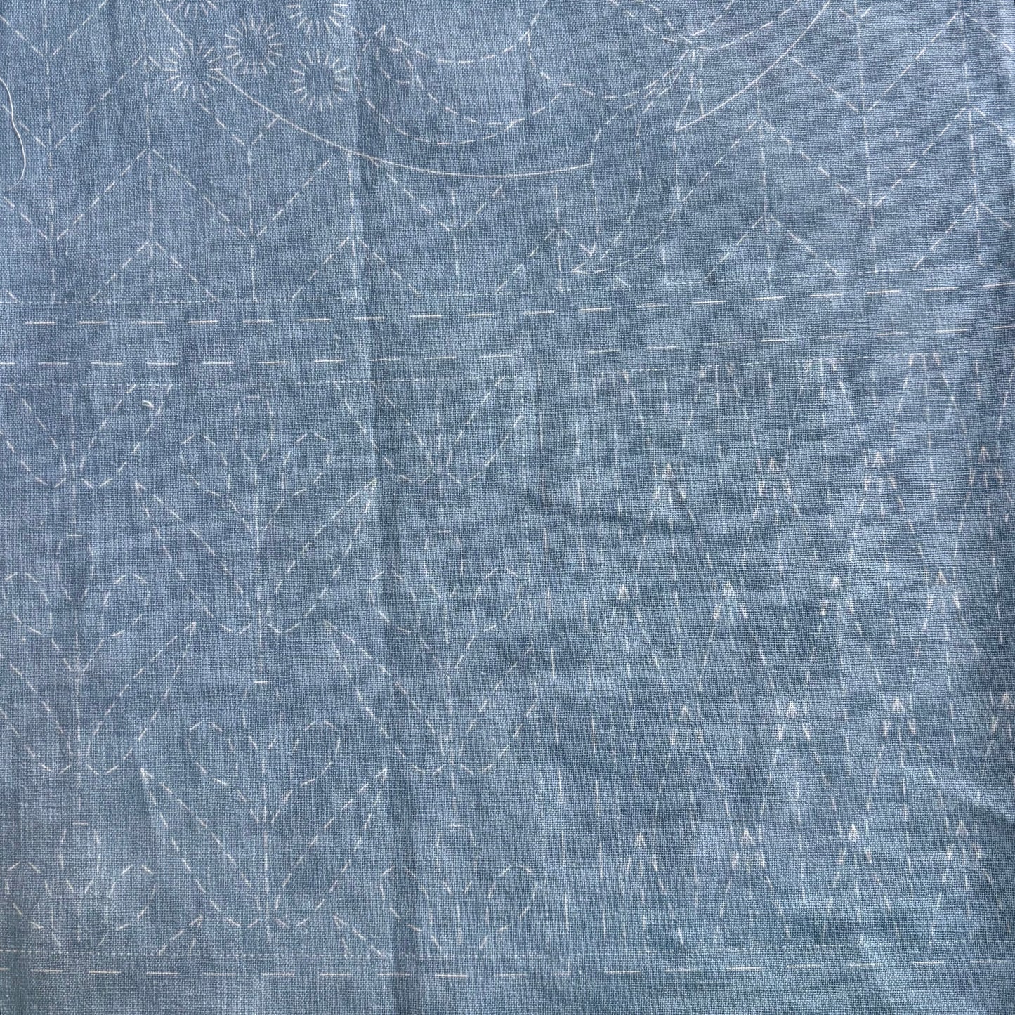 Australian Native Waratah Sashiko Panel in Notre Dame (duck egg blue)