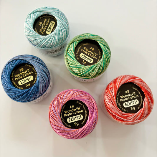 Wonderfil Variegated Perle 8 Thread - EZM1064 Spring Green