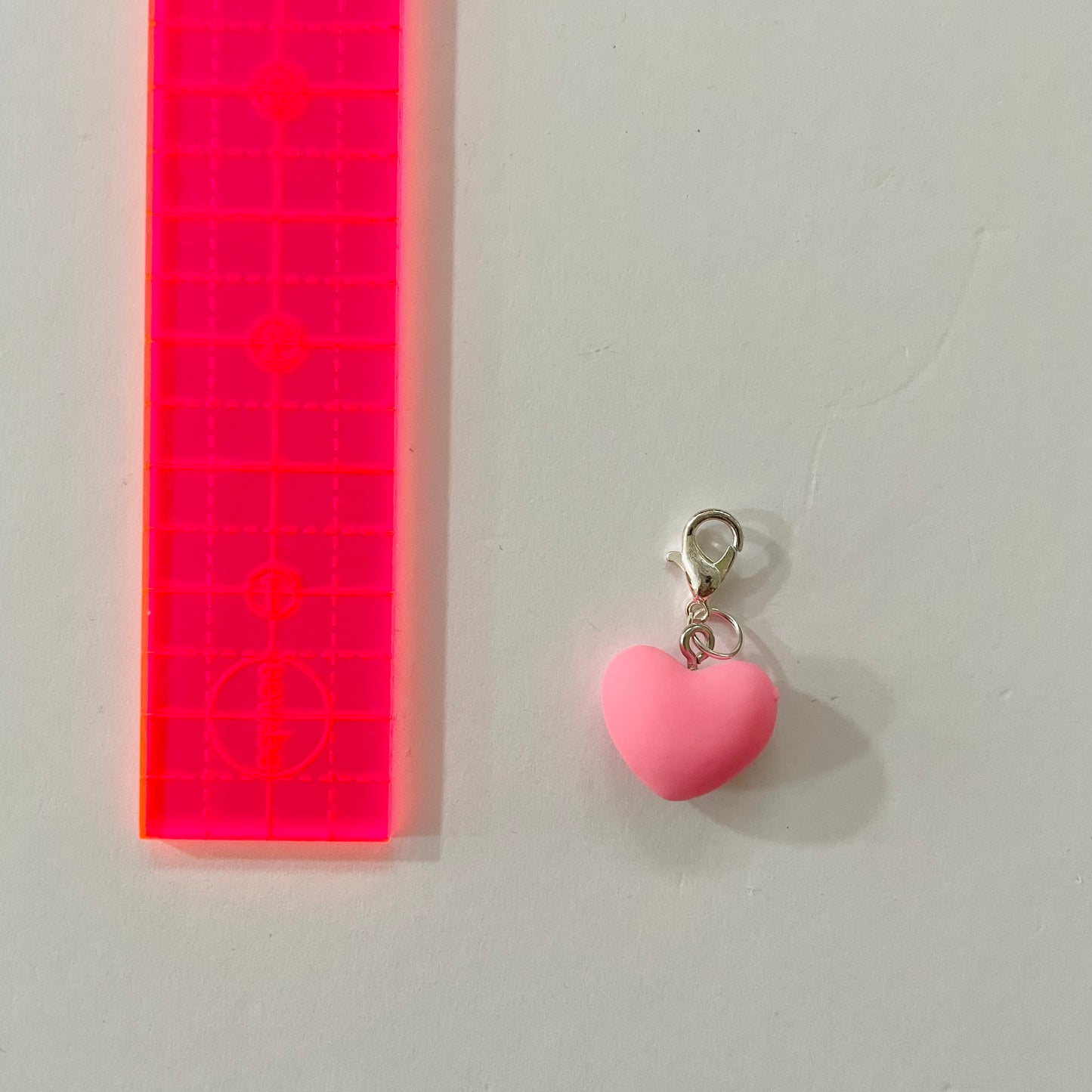 Pink Heart Zipper Charm