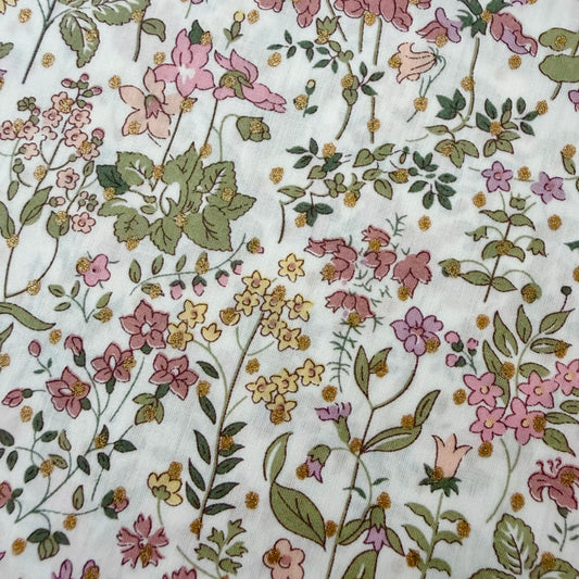 Classic Metallic Field Flowers Spot - Liberty Tana Lawn