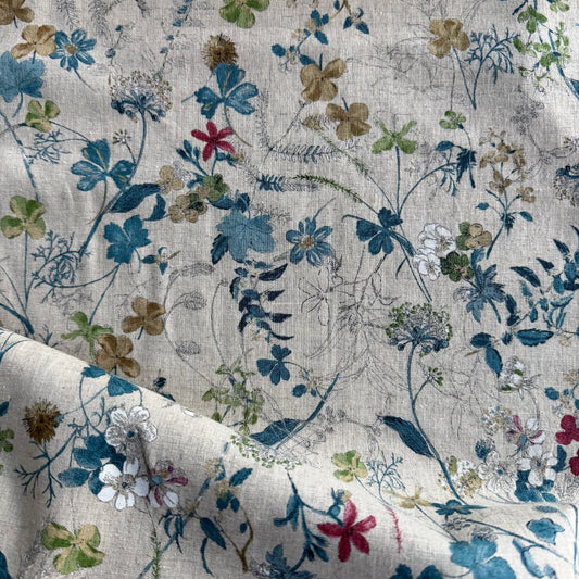 Floral on Natural - Japanese Cotton / Linen