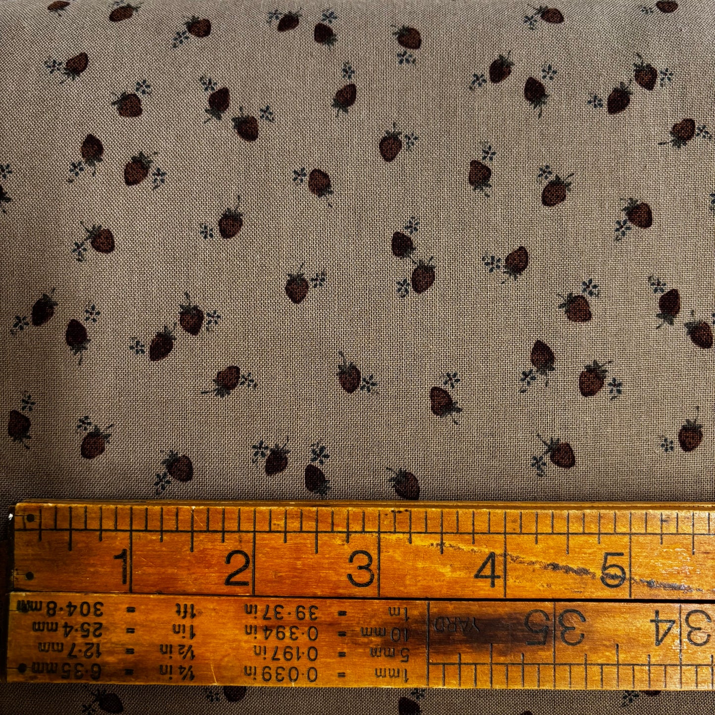 Kokka Small Strawberry - Brown