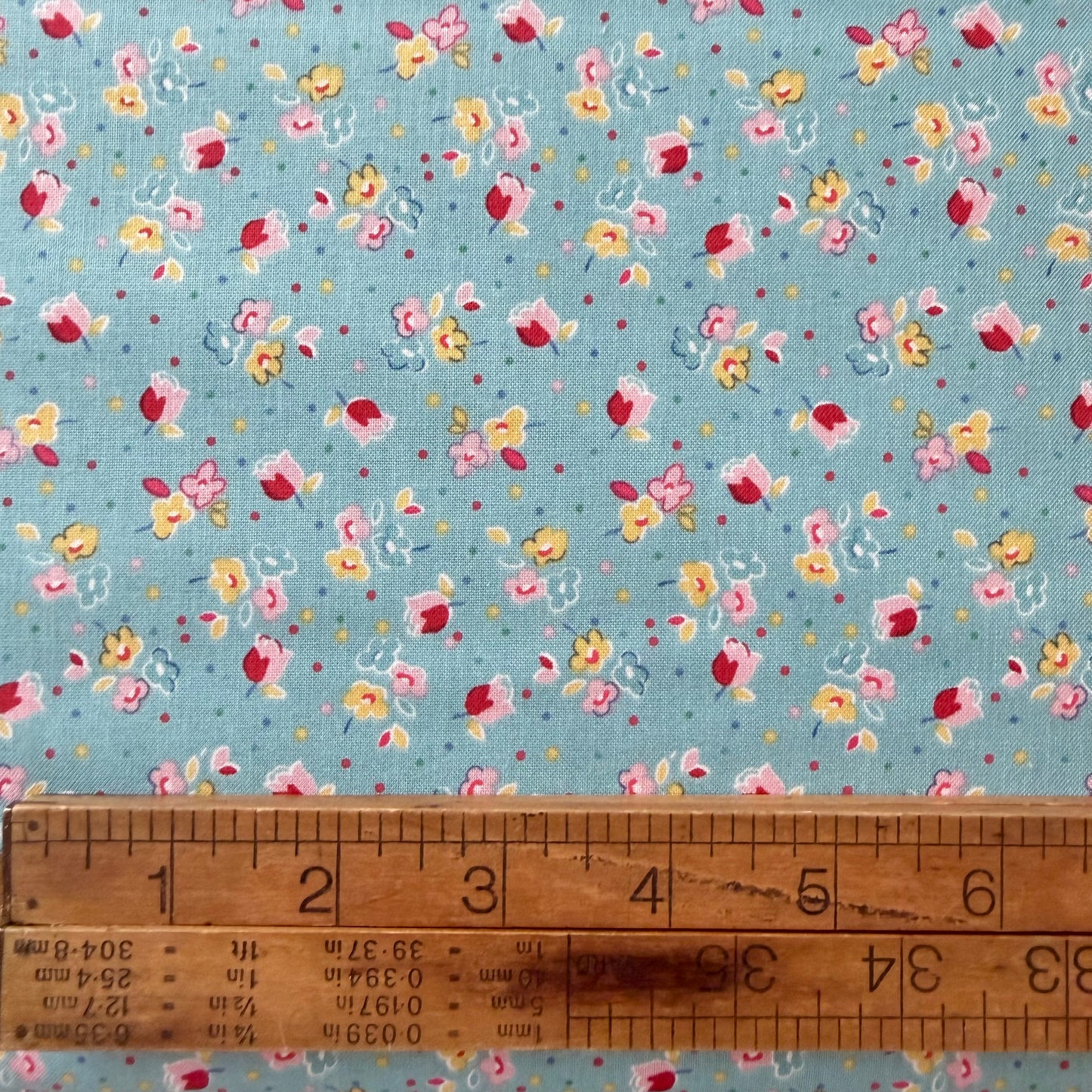 Simple Pleasures Calico Sweet Rose in Aqua - Riley Blake
