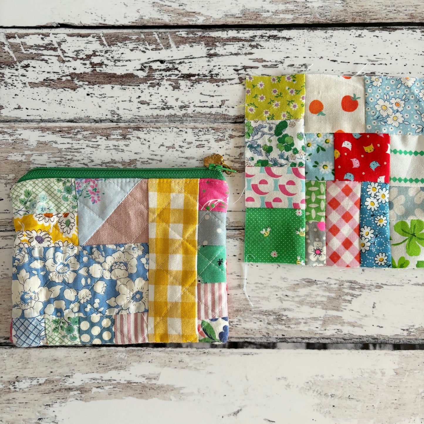 Little Fabric Packs for Scrappy Zipper Pouches from Bec’s Scrap Basket