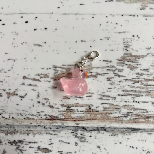 Pink Duck Zipper Charm