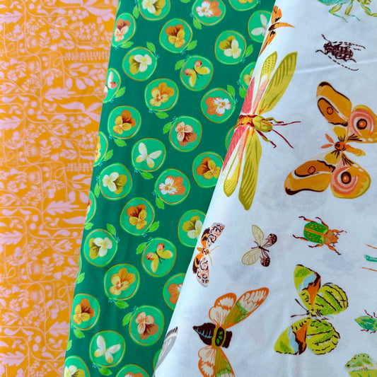 Cameo in Green - Insectarium by Tamara Kate for Windham Fabrics