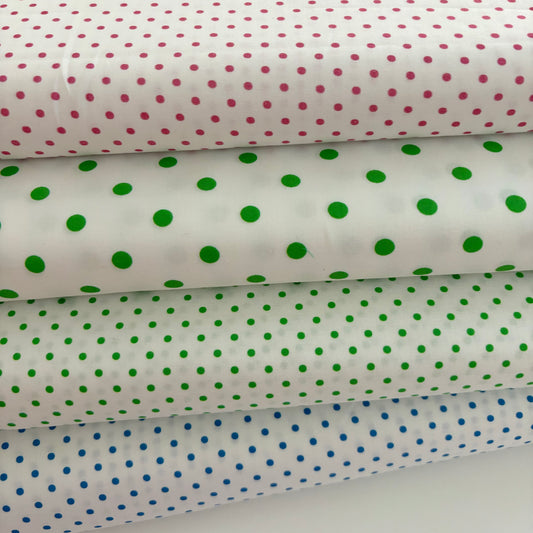 Dots + Stripes + More Brights - Pink Dot on White