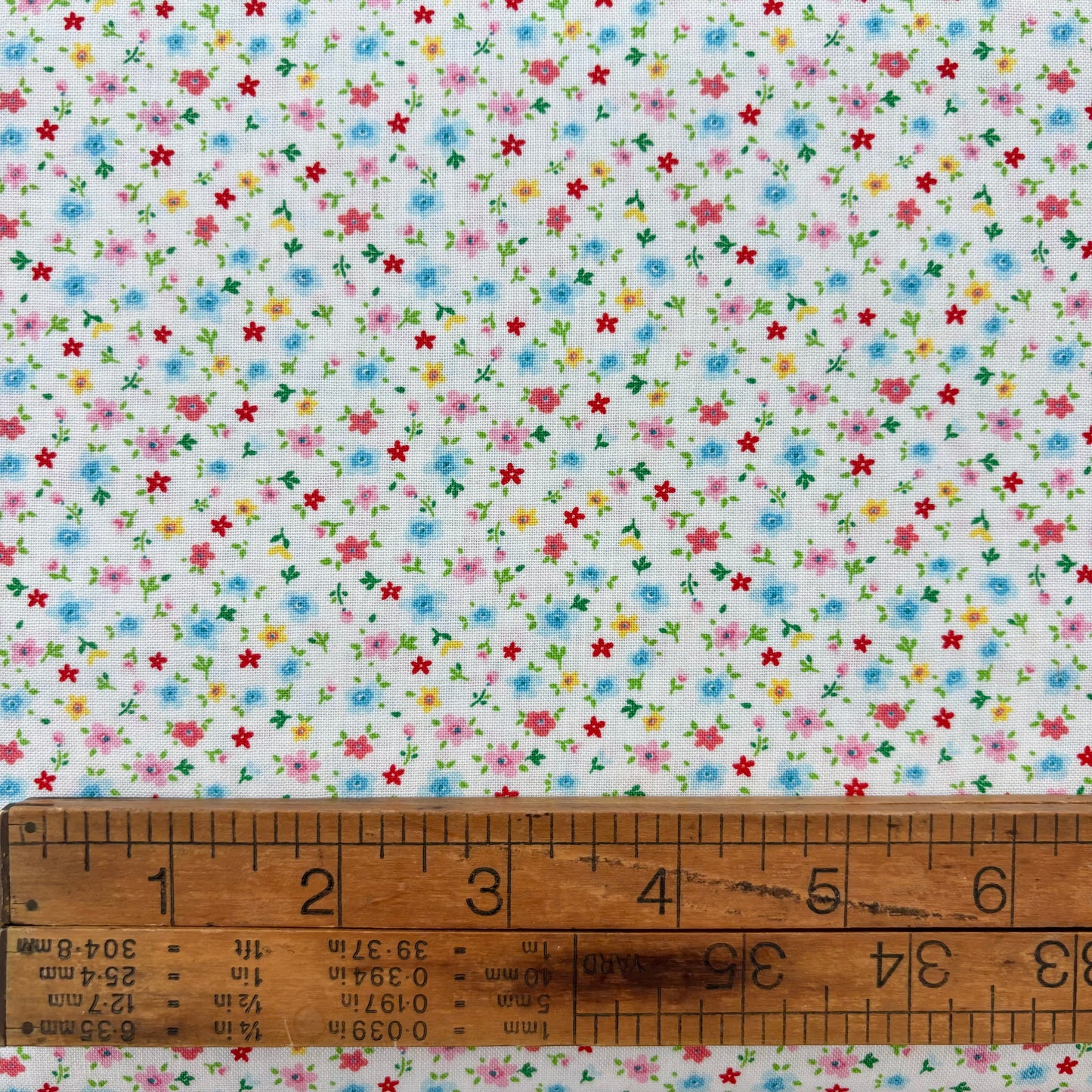 Market Day Tiny Flowers White -Poppie Cotton