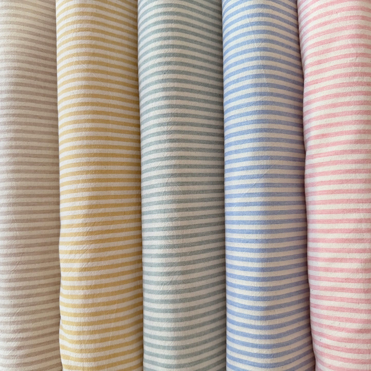 Gray / Green Stripe - Cotton Yarn Dyed Cloth