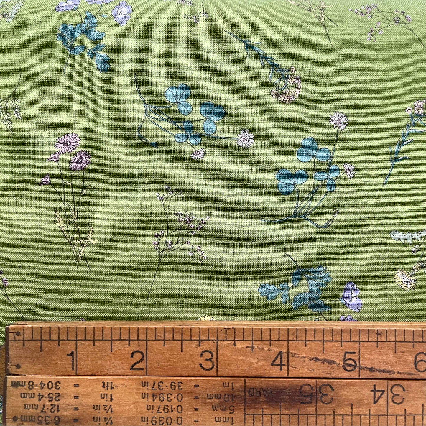 Cosmo Floral on Grass Green