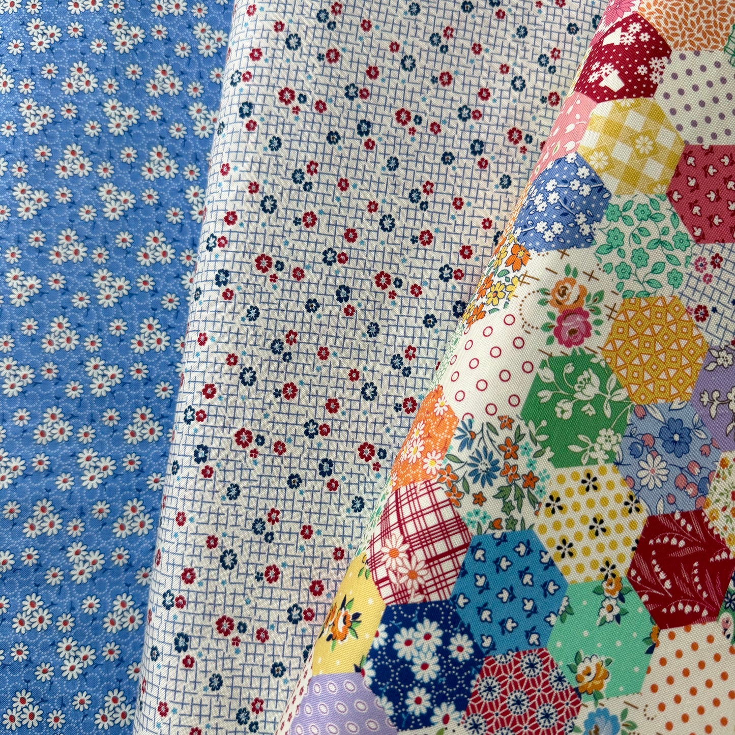 Aunt Grace Goes Scrappy by Judie Rothermel for Marcus Fabrics - Daisy - Blue