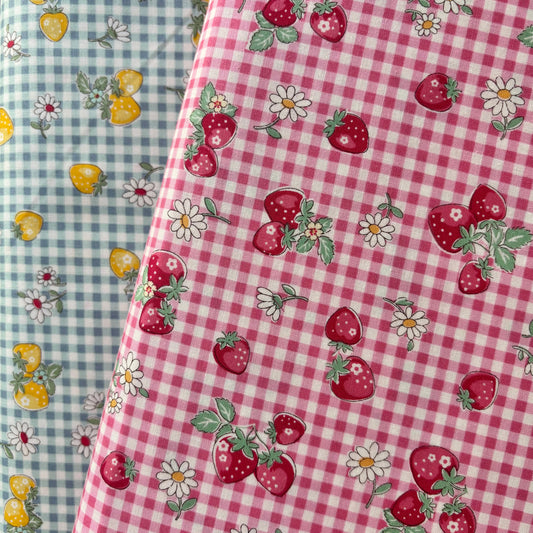 YUWA - Pink Check with Strawberries