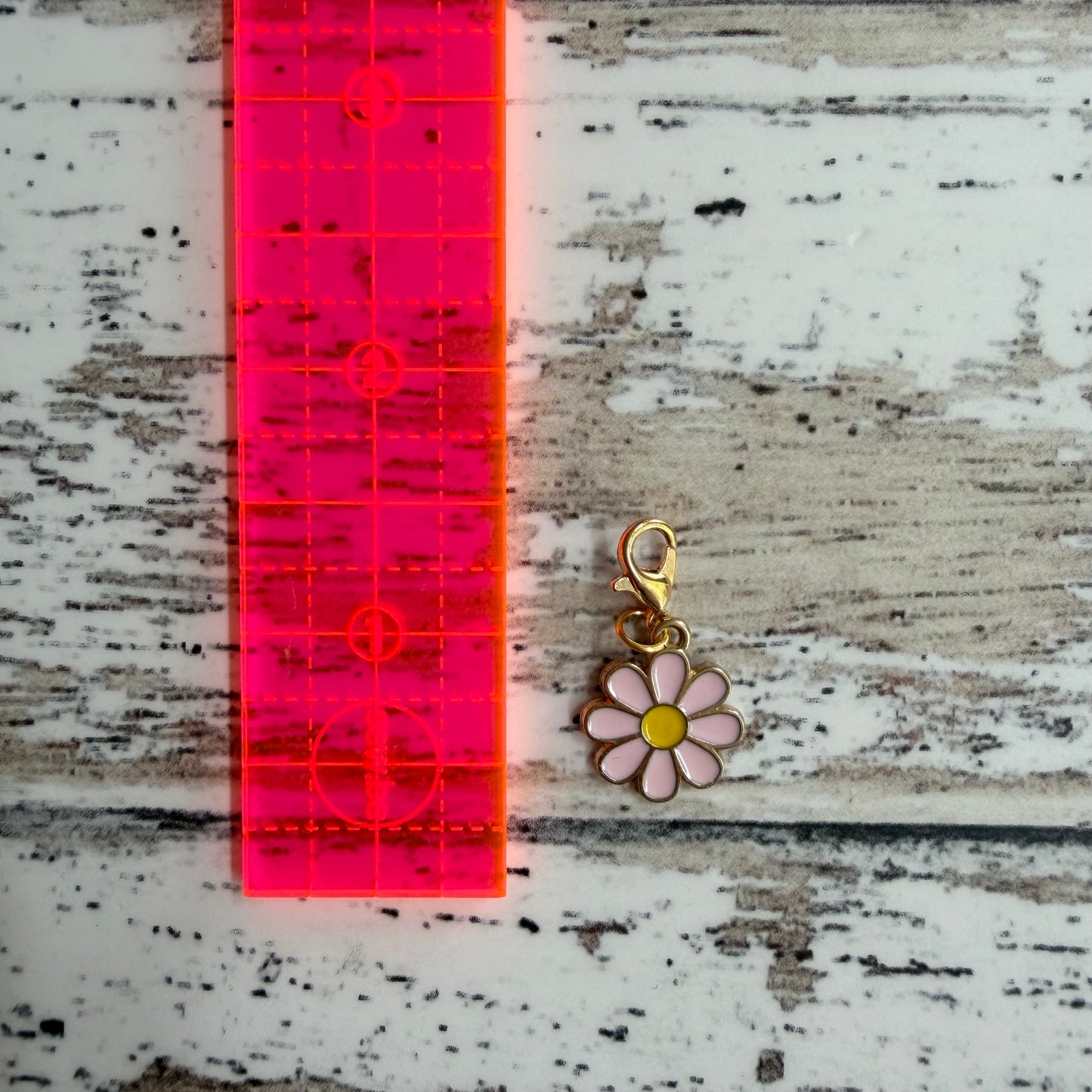 Pink Flower Zipper Charm