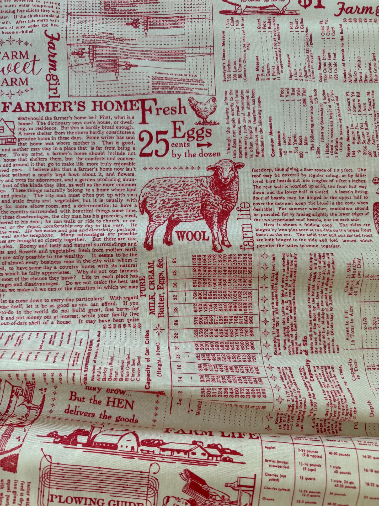 Farmer’s Daughter Farm Life Background in Tea Rose from Riley Blake