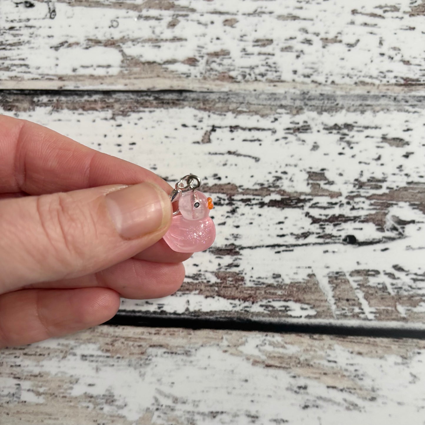 Pink Duck Zipper Charm