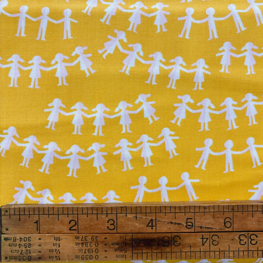 Heather Ross - Kinder - Paper Dolls in Yellow