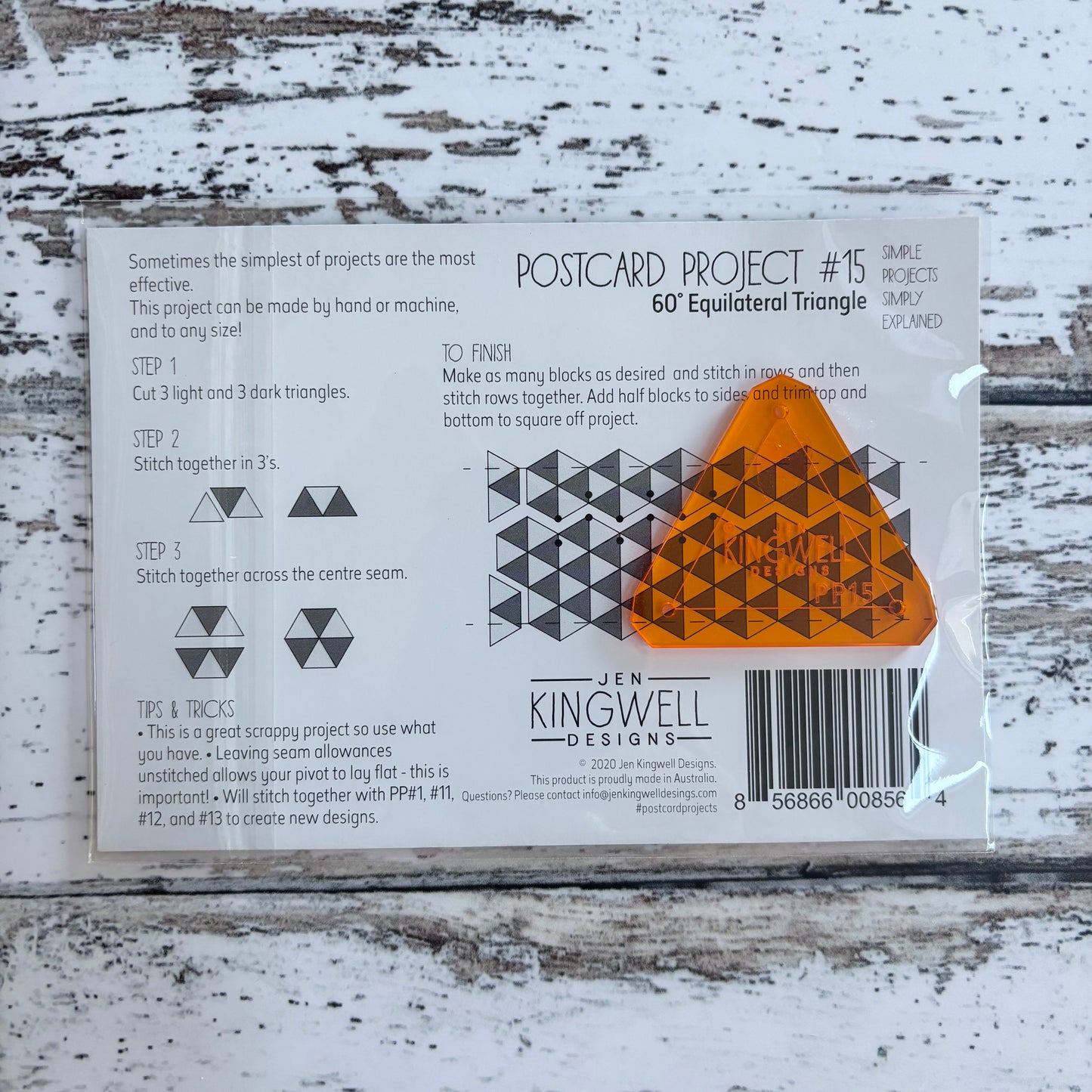 Jen Kingwell Postcard Project #15 - 60 Degree Equilateral Triangle