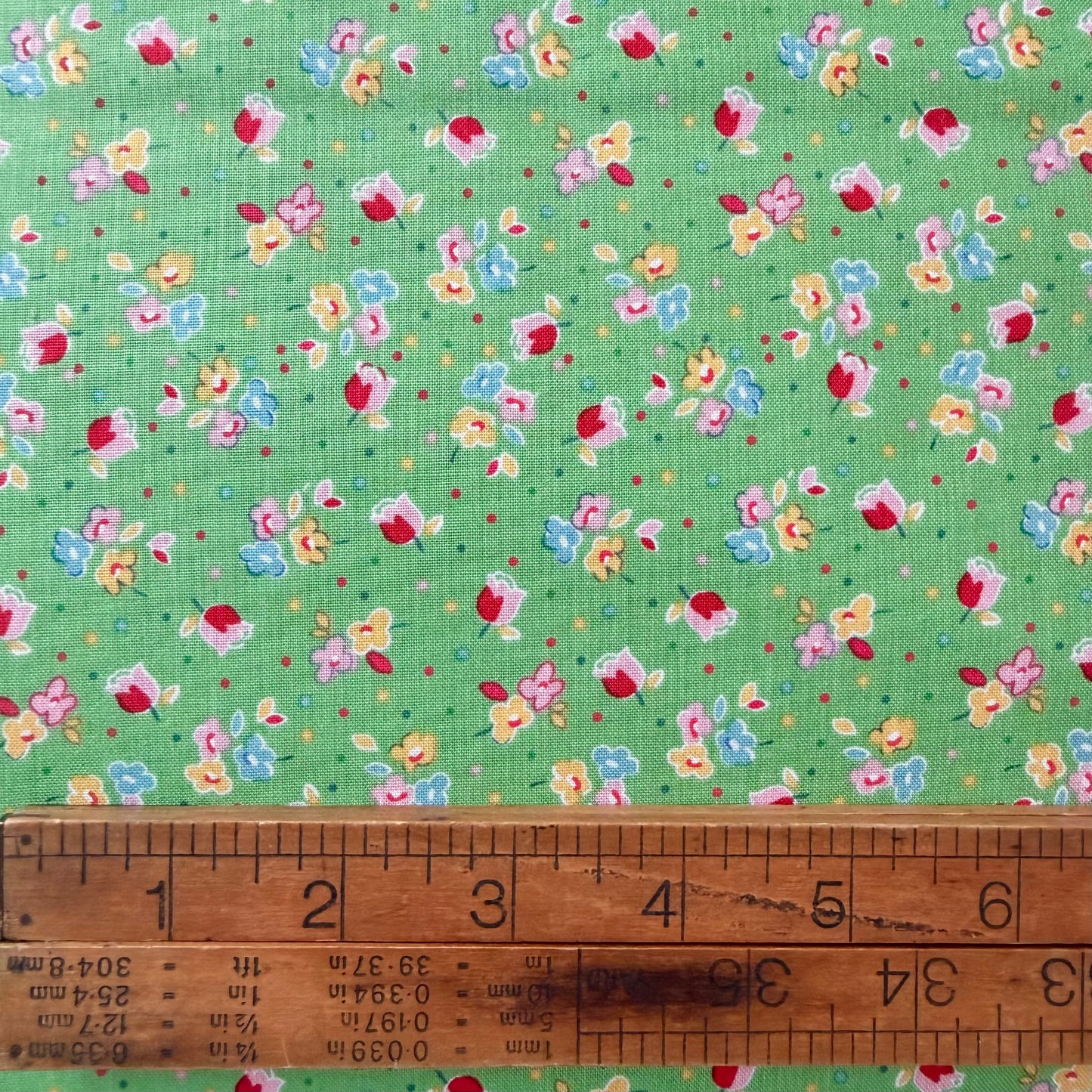 Simple Pleasures Calico Sweet Rose in Green - Riley Blake