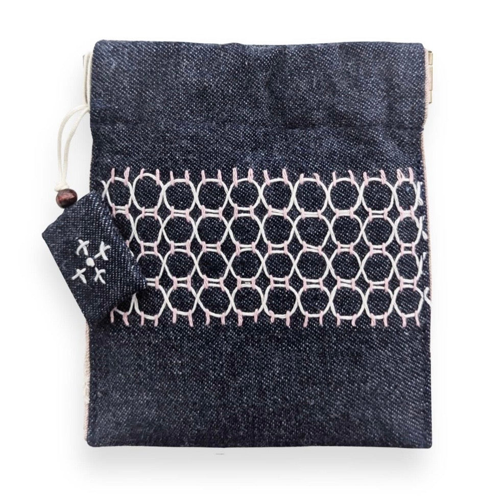 Sashiko Flex Frame Coin Purse A - Okayama Denim