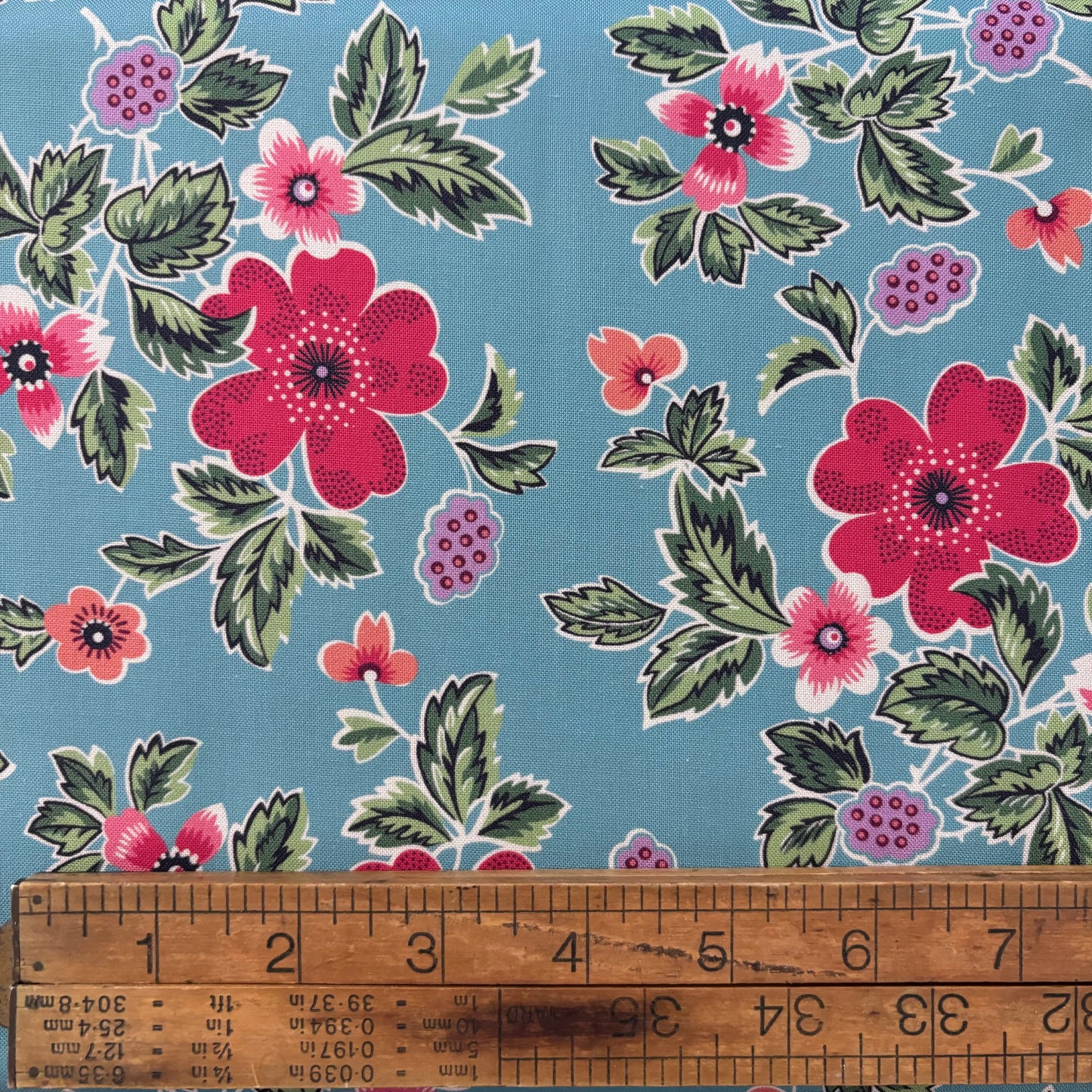 Teal Rambling Rose by Andover