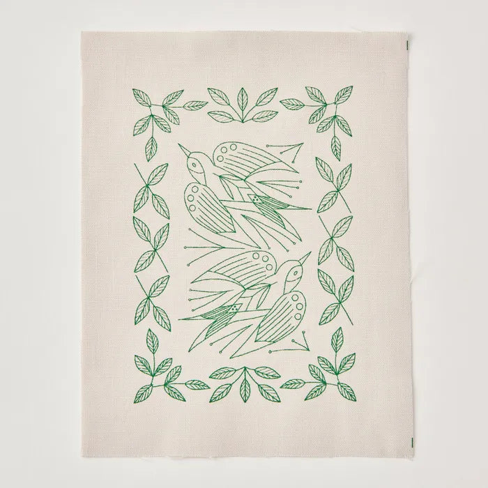 Alice Makabe Swallow Garden Embroidery Kit in Pale Gray