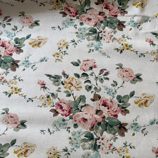 Bouquet Des Fleurs - Bouquet in Natural Linen / Cotton by Miss Rose Sister Violet for Riley Blake