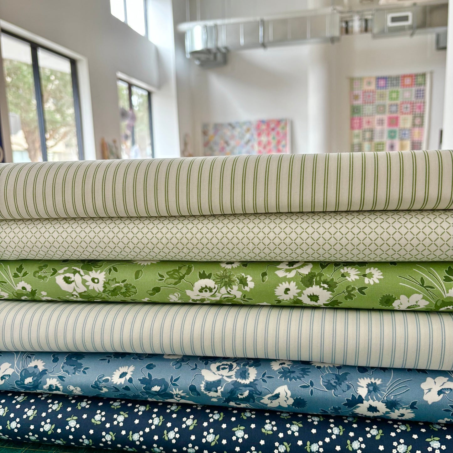 Nantucket Summer - Sail Check Plaids in Cream Grass