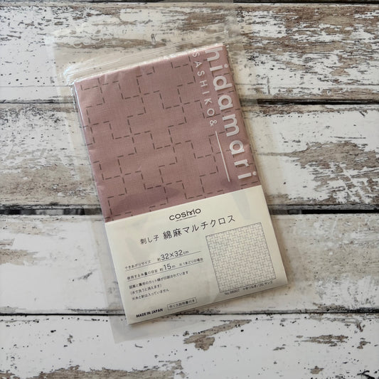 Sashiko panel - Light Pink