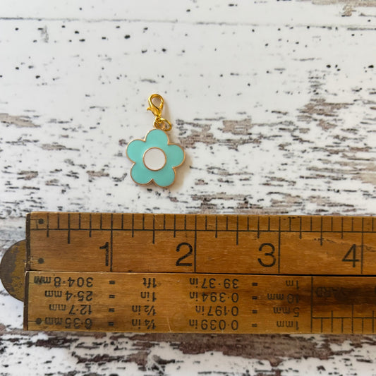 Blue Flower Zipper Charm