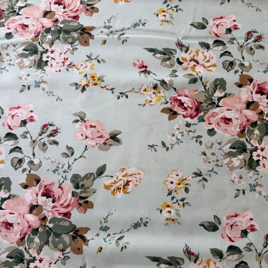 Bouquet Des Fleurs - Main Print in Mint by Miss Rose Sister Violet for Riley Blake