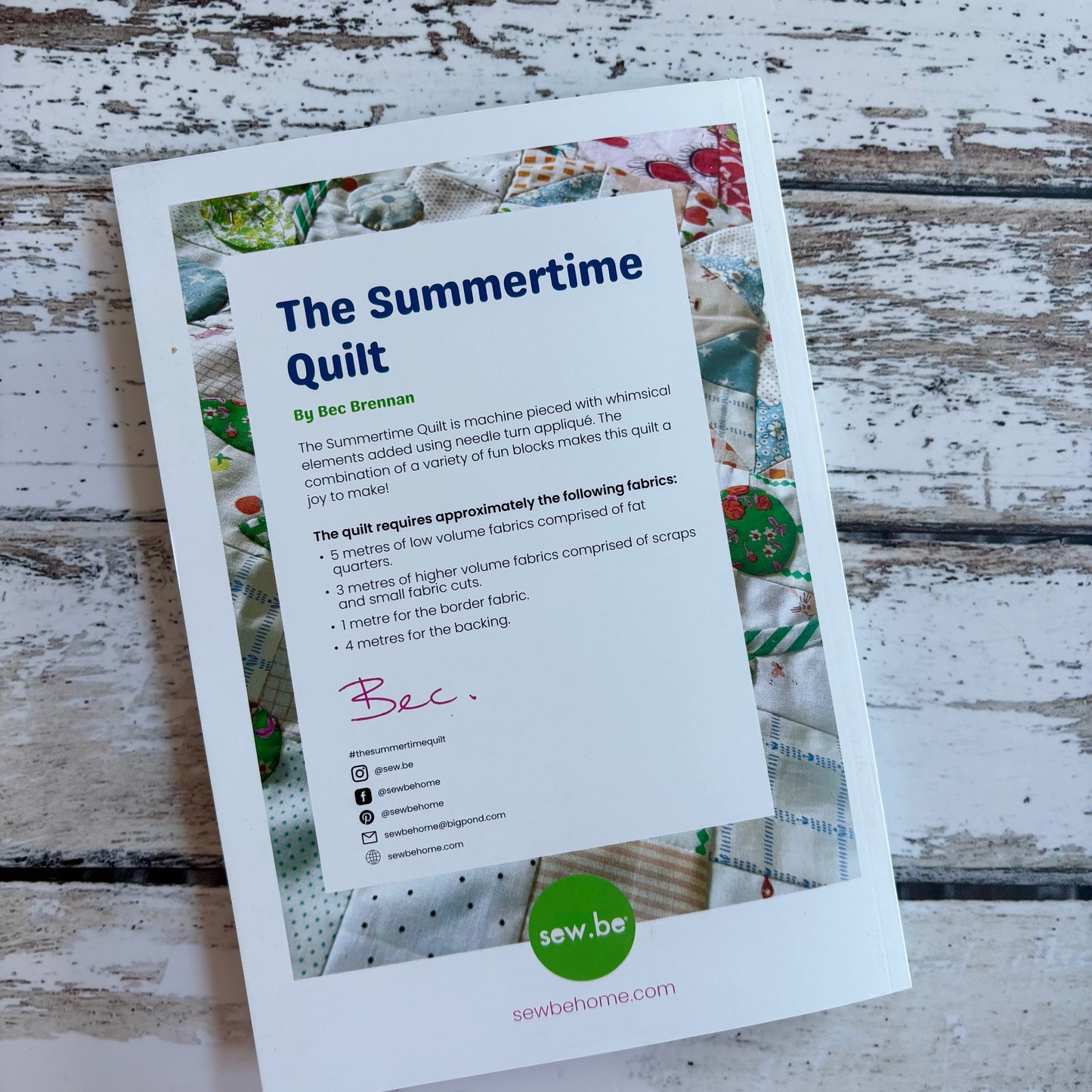 The Summertime Quilt Pattern (A5 Hard Copy Booklet)