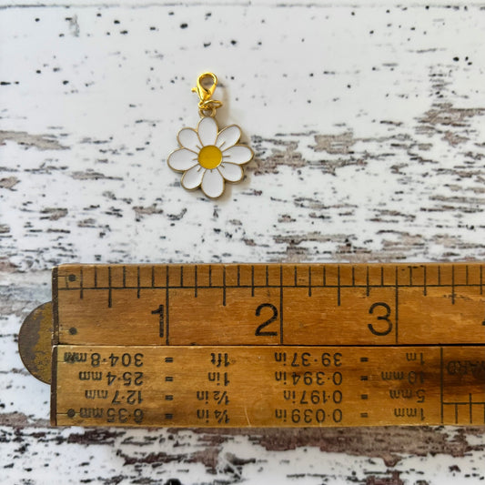White Flower Zipper Charm