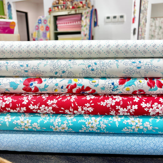 Time And Again - Roundtop Florals Feedsack, Cherry