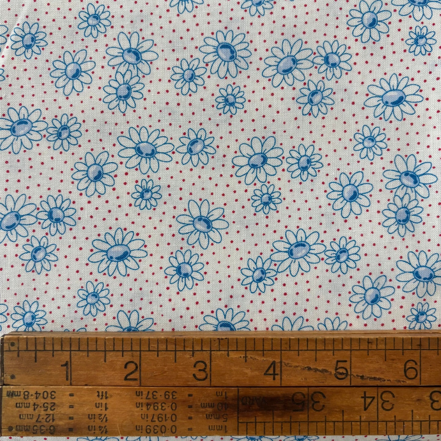 Blue Daisies on White - Handworks Cotton Printed Shirting