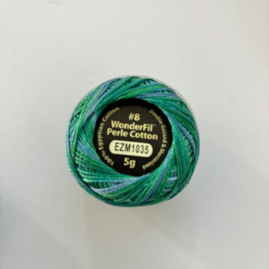 Wonderfil Variegated Perle 8 Thread - EZM1035 Lily Pond
