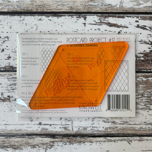 Jen Kingwell Postcard Project #17 - 60 Degree Diamond