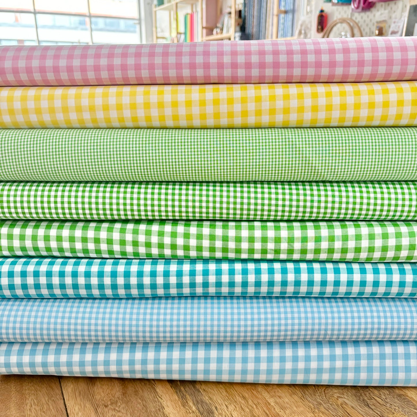 Teal 1/4” Japanese Gingham