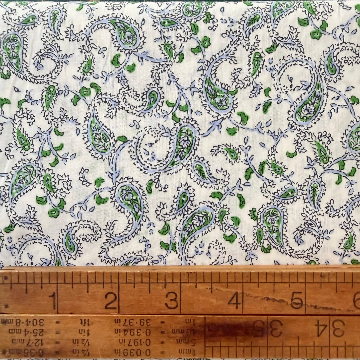 Blue and Green Paisley Japanese Lawn