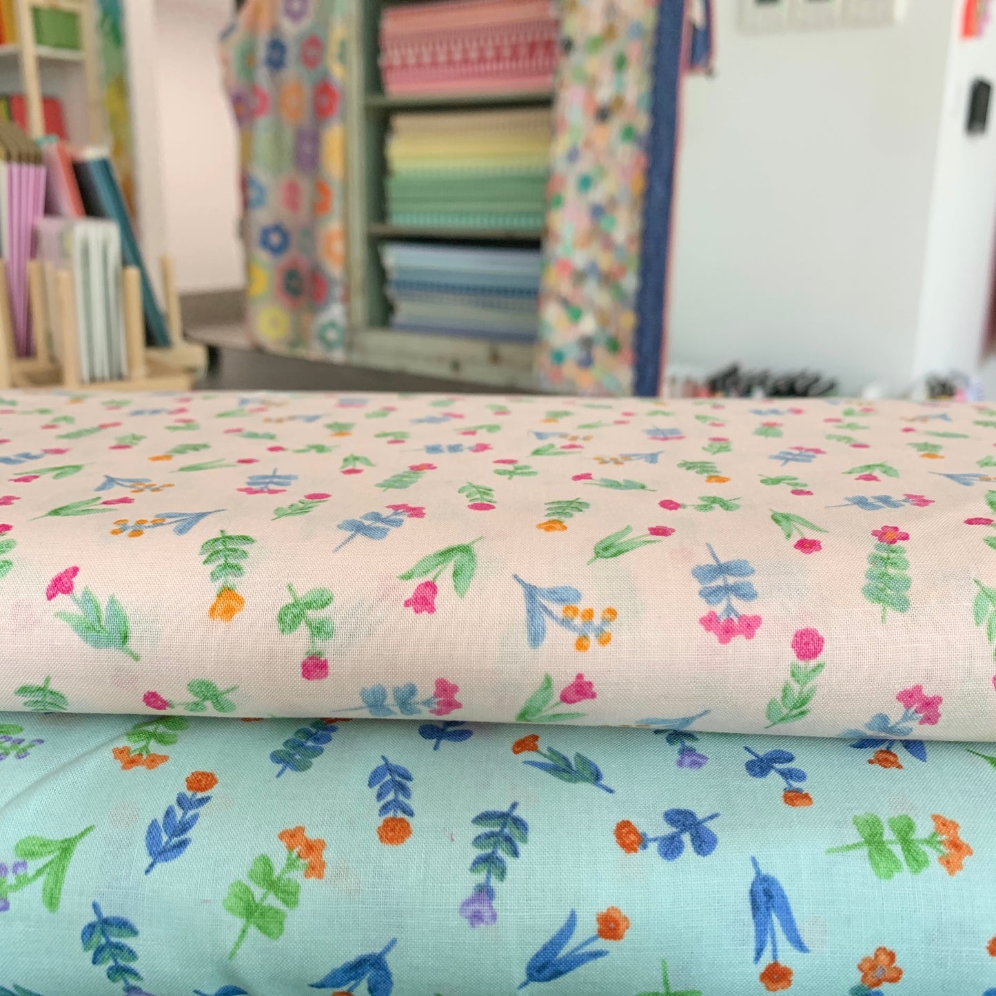 Aqua Floral from Sevenberry - Japanese Cotton Printed Shirting