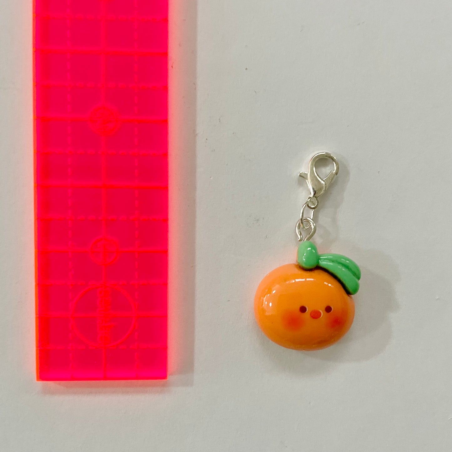 Orange Zipper Charm