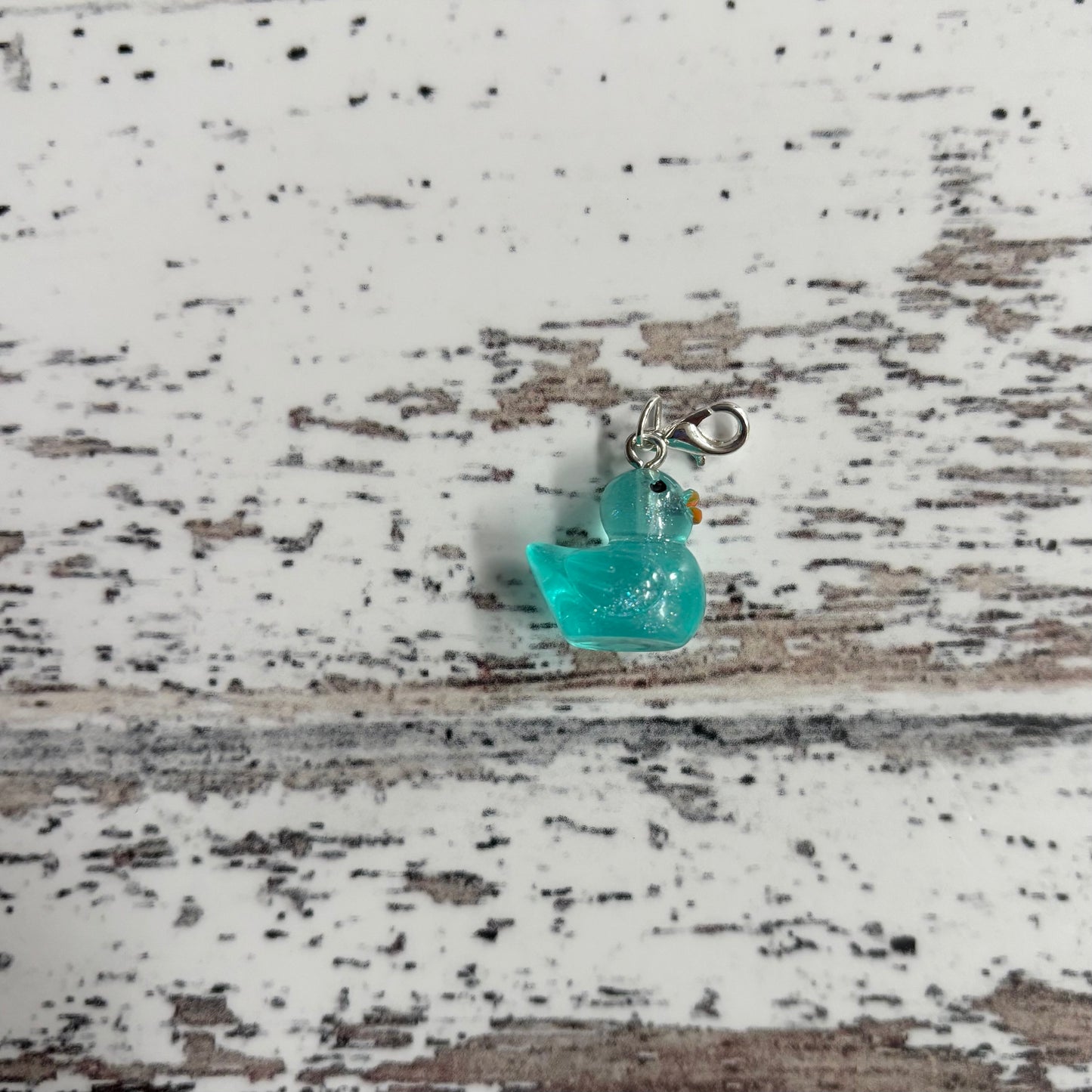 Aqua Duck Zipper Charm