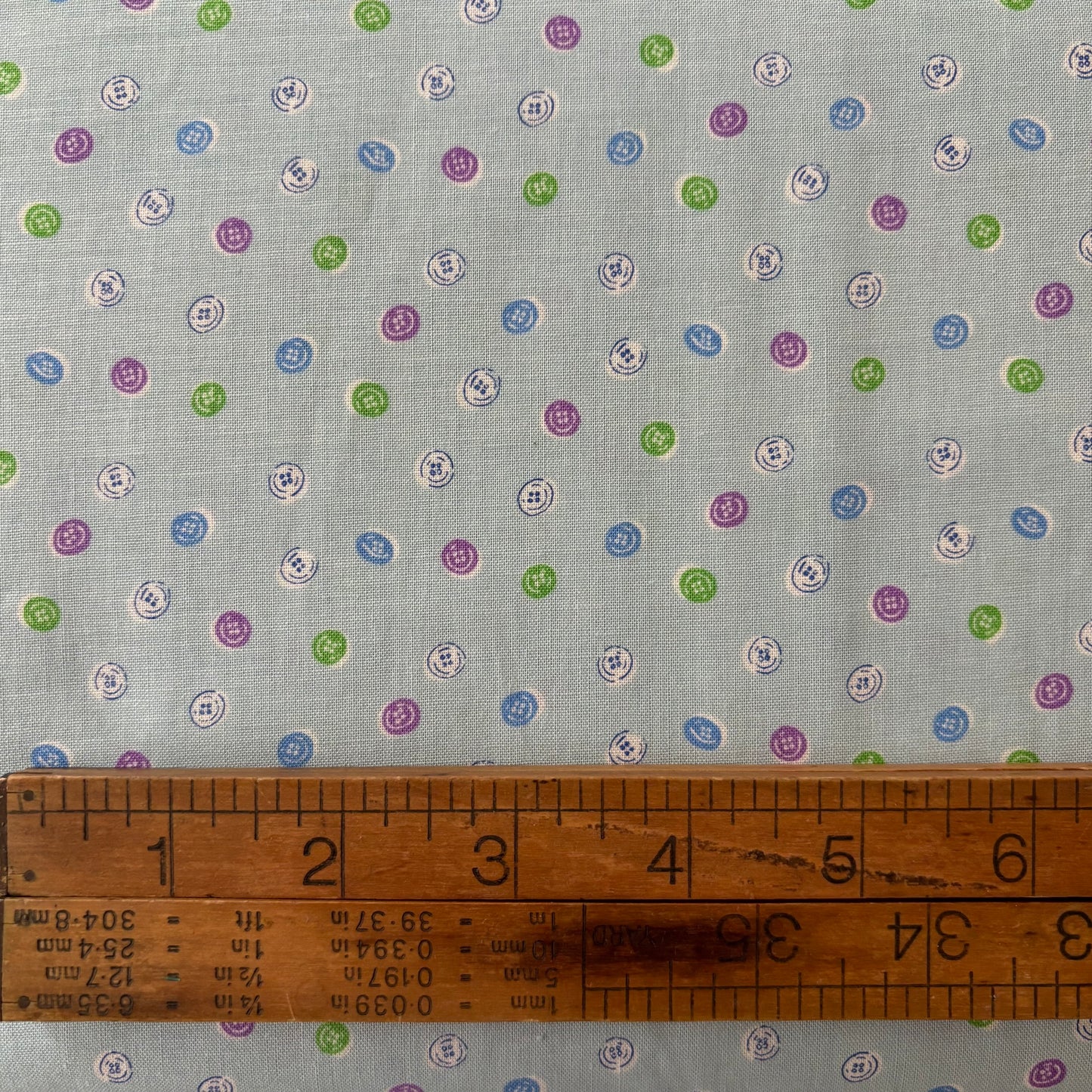 Homey Collection Buttons on Light Blue - Japanese Cotton Printed Shirting