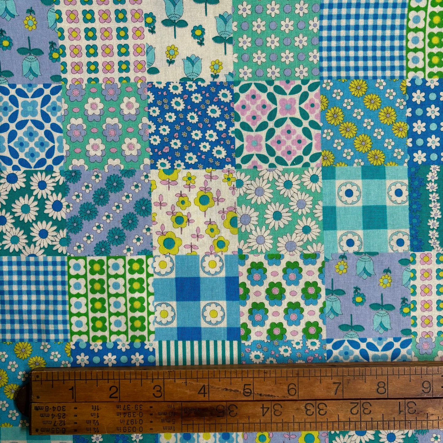 Flower Days - Blue Green Cheater Print